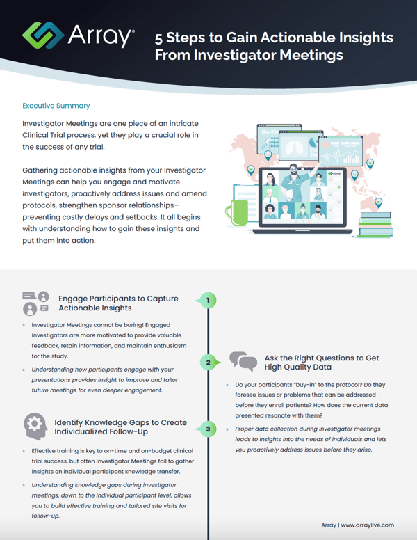 Actionable Insights from Investigator Meetings